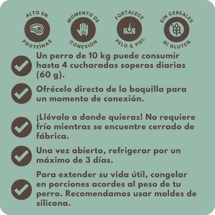 Recomendaciones 1 Snack untable para perros Pork Paradise Winga